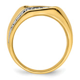 14k Onyx and Diamond Mens Ring